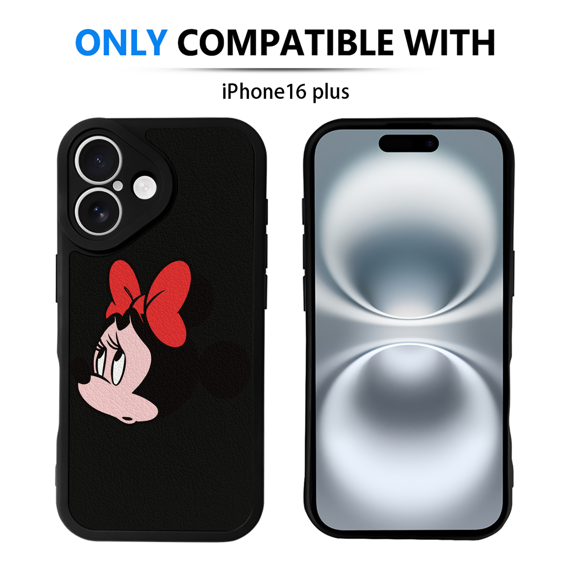 （画像用） ミッキーマウス Mickey Mouse 【iPhone 16シリーズ対応】シリコンスマホケース（レザー調） 材質：シリコン